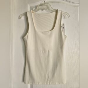 NWT ONLY Reversible (2 ways fit) Cream Sleeveless Fitted Tank Top